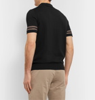 Brioni - Slim-Fit Contrast-Trimmed Cotton and Silk-Blend Polo Shirt - Black
