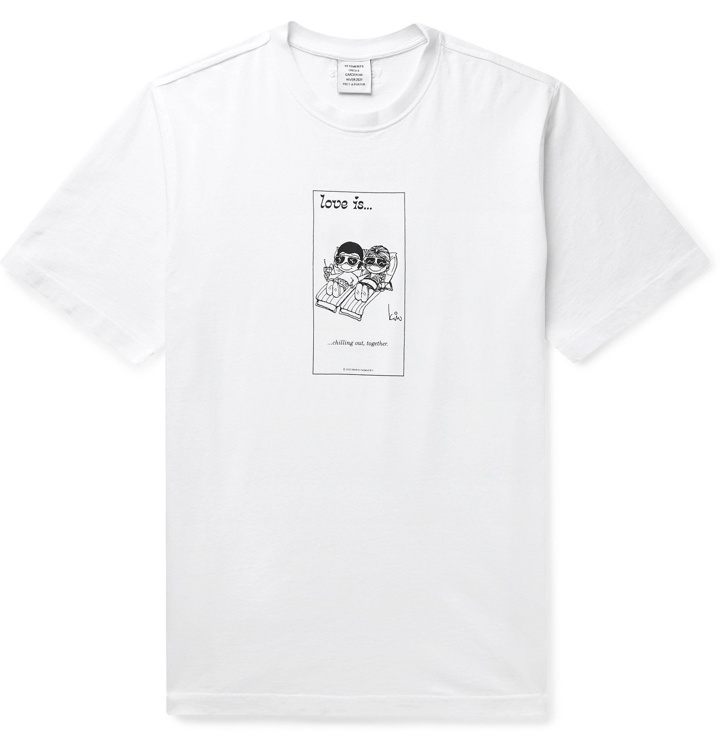 Photo: Vetements - Minikim Holland B.V. Printed Cotton-Jersey T-Shirt - White