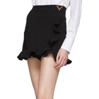 Valentino Black Jersey Ruffle Shorts