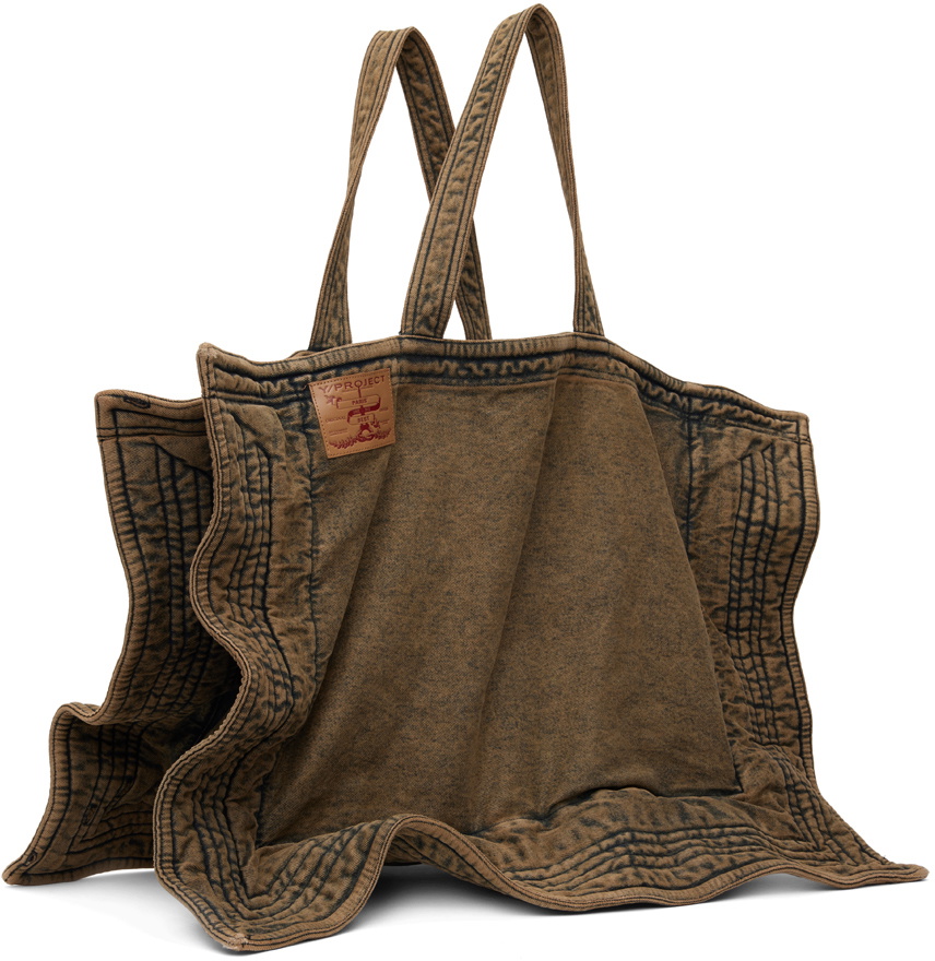Y/Project Beige Maxi Wire Cabas Denim Tote