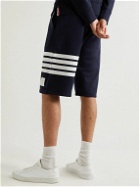 Thom Browne - Striped Loopback Cotton-Jersey Shorts - Blue