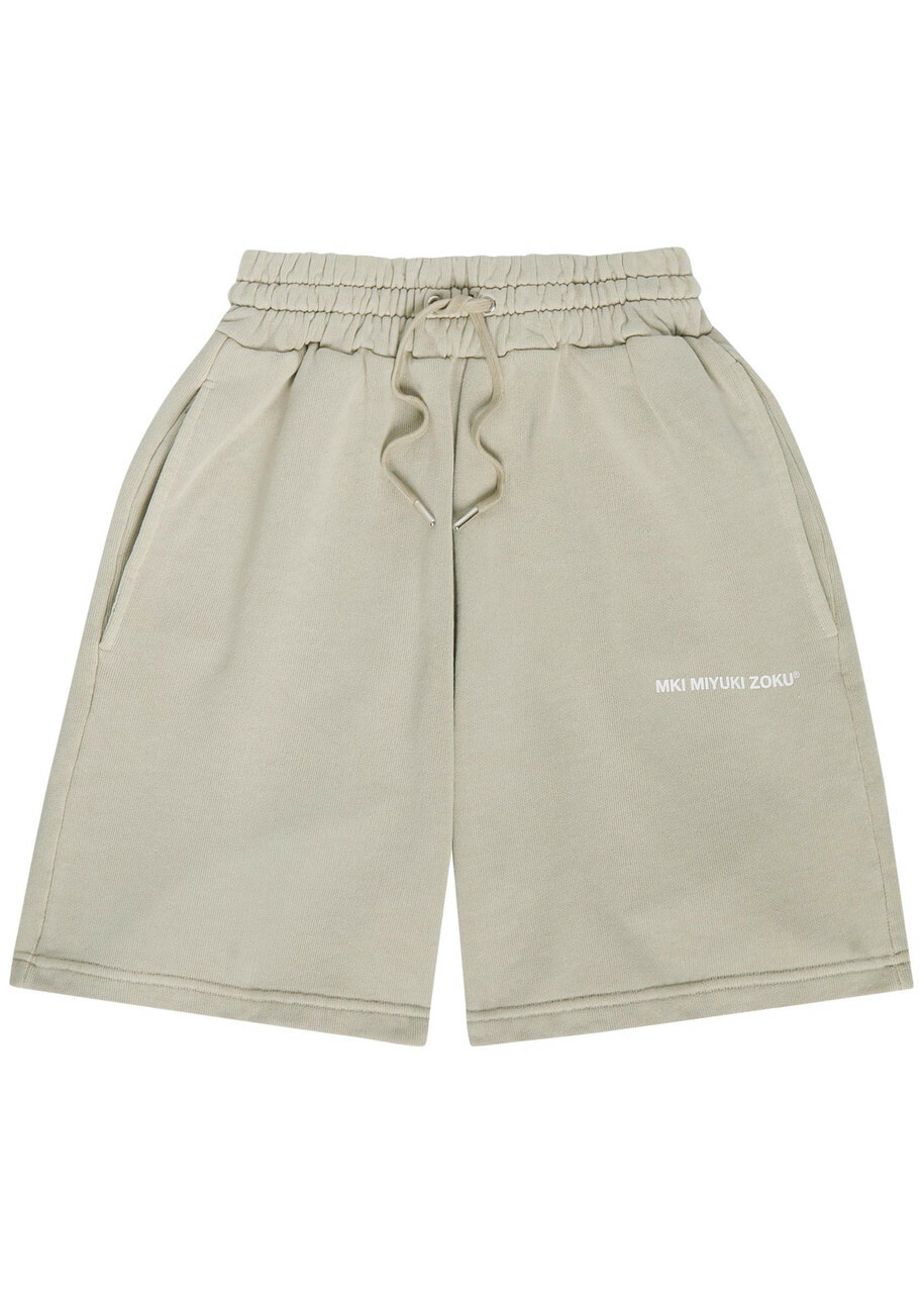 Mki Miyuki Zoku Uniform Logo-print Cotton-blend Shorts Dark Grey