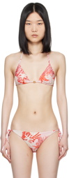 Versace Underwear Pink Barocco Sea Bikini Bottom