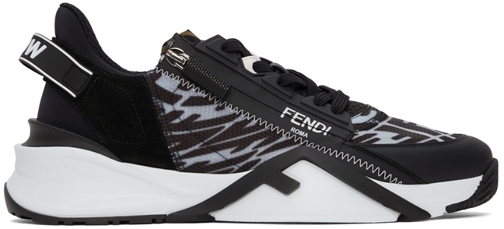 Photo: Fendi Black FF Vertigo 'Fendi Flow' Low-Top Sneakers