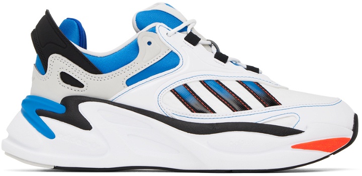 Photo: adidas Originals White & Blue Ozmorph Sneakers