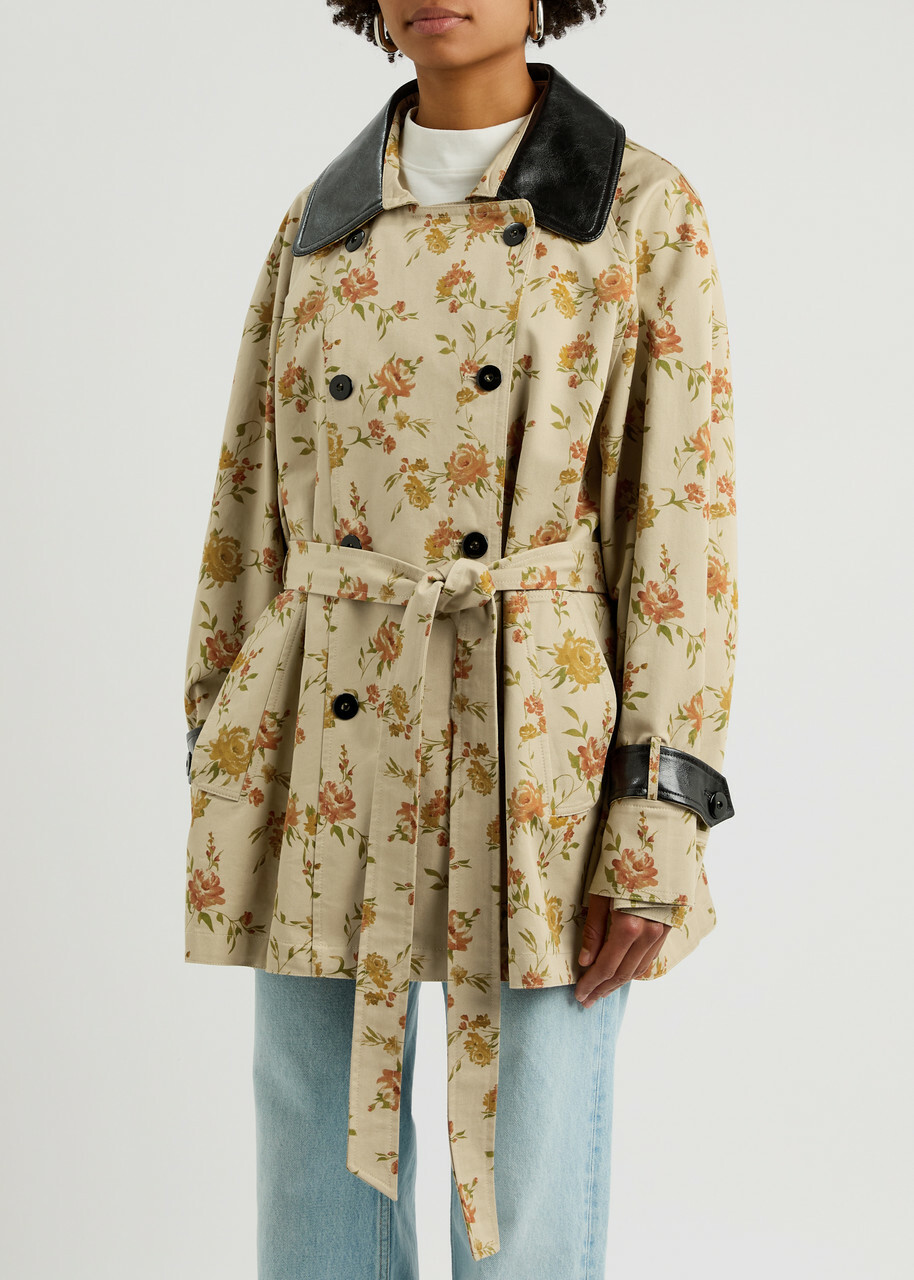 Rabanne Floral-print Double-breasted Cotton Jacket Multi Floral