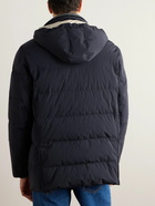 Brunello Cucinelli - Quilted Shell Hooded Down Coat - Blue