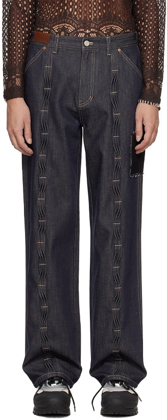 Photo: Andersson Bell Indigo Patchwork Wave Tuck Jeans