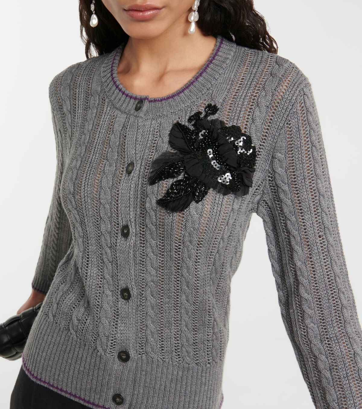 Erdem - Estelle wool and silk cardigan