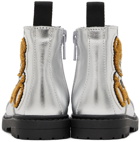 Moschino Baby Silver Teddy Chelsea Boots