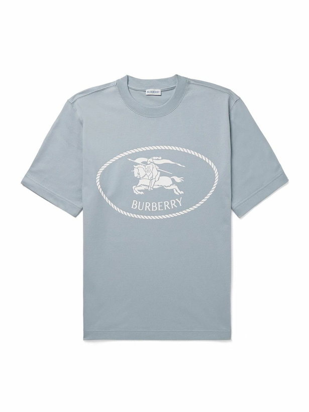 Photo: Burberry - Slim-Fit Logo-Print Cotton-Jersey T-Shirt - Blue