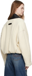 Jean Paul Gaultier Off-White Heavy Wool Bomber Jacket