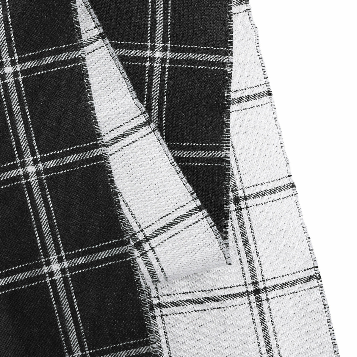 Alexander McQueen Men's Check Scarf in Black/Ivory 