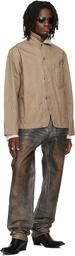 424 Gray Fivepocket Leather Pants