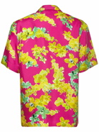 VERSACE - Orchid Print Silk Twill Shirt