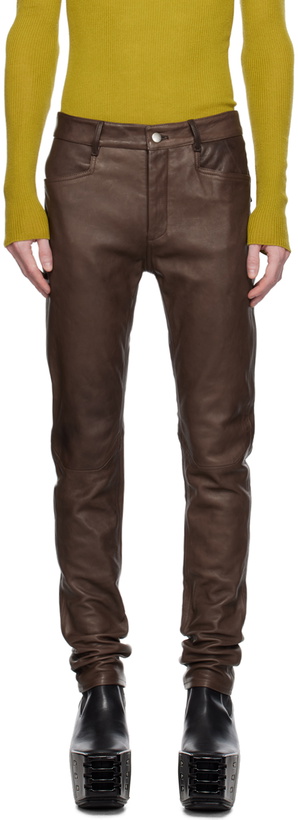 Photo: Rick Owens Brown Tyrone Leather Pants