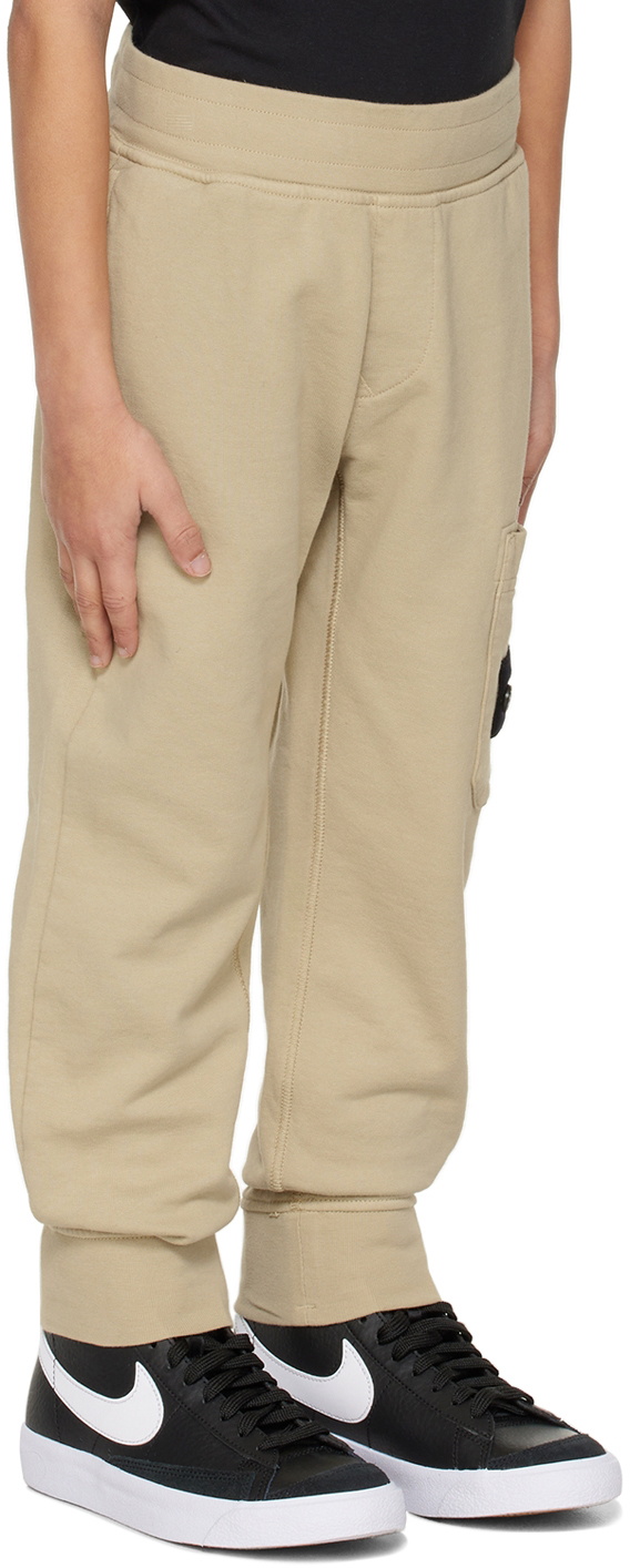 Stone Island Junior Kids Beige Patch Lounge Pants Stone Island Junior