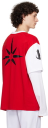 KUSIKOHC Red & White Baseball Long Sleeve T-shirt