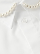 Simone Rocha - Faux Pearl-Embellished Cotton-Poplin Shirt - White