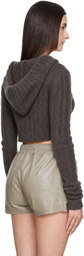 Rick Owens Gray Tower Cropped Hoodie