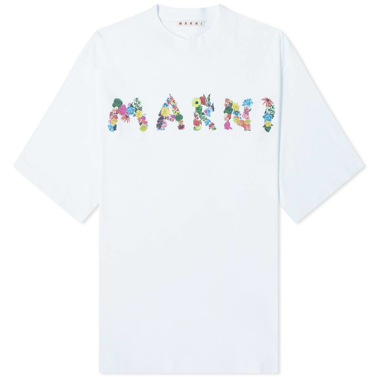 Marni Men's Boquet Logo T-Shirt in Lily White Marni