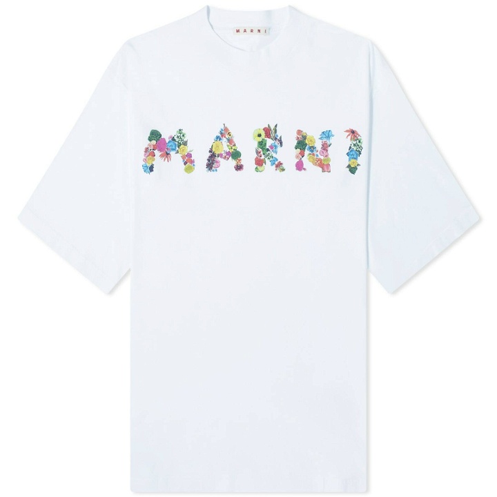Photo: Marni Men's Boquet Logo T-Shirt in Lily White