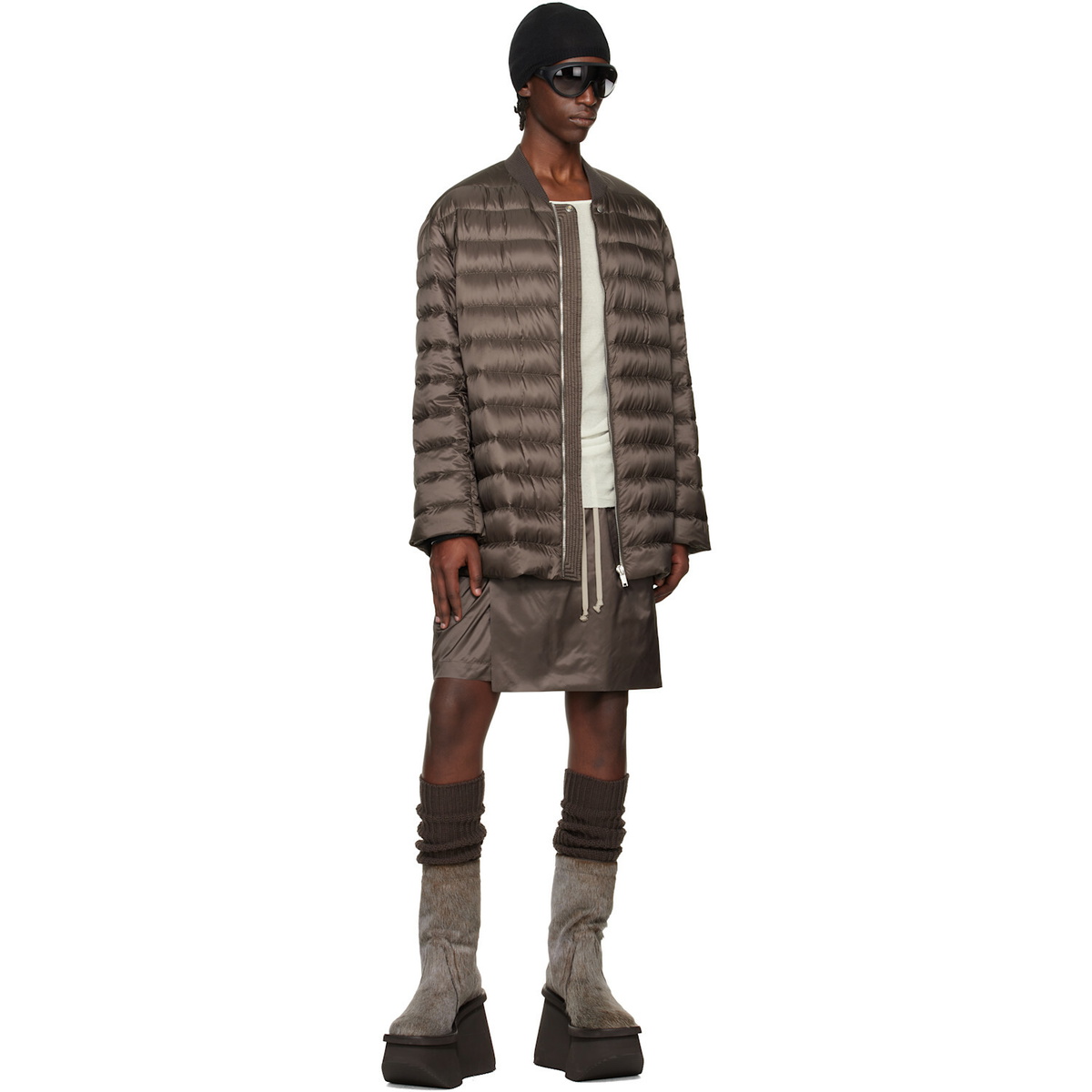 Rick Owens Moncler + Rick Owens Gray Kiltshorts