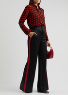 Alice + Olivia Dylan Panelled Wide-leg Trousers Black