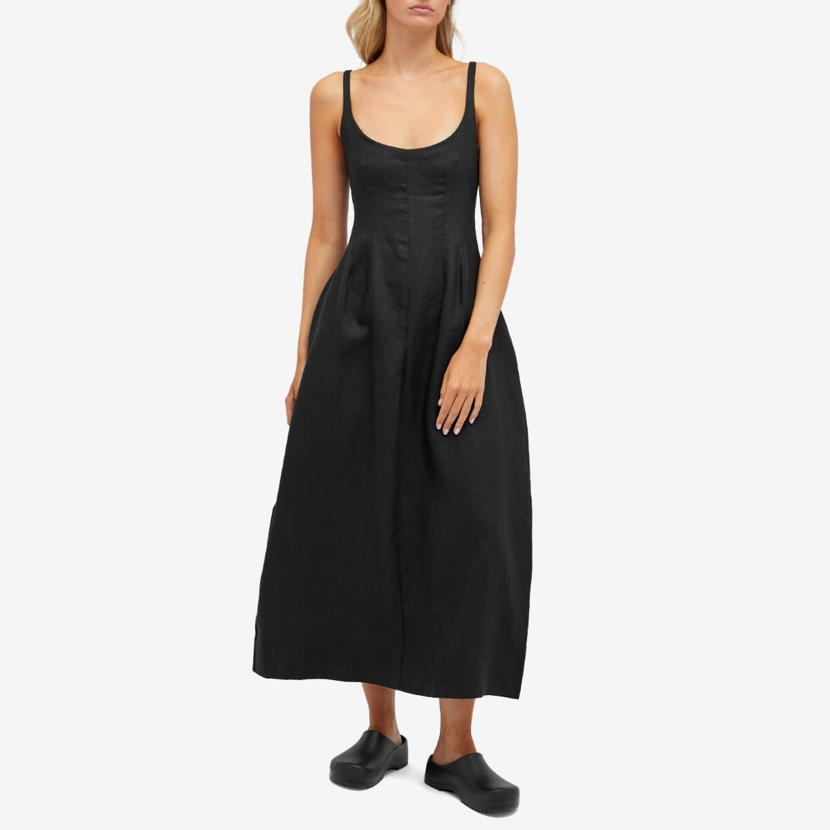 midi ruched dress with sleeves LOVICK STRAIGHT NECK PADDED BUST LONG SLEEVE RUCHED MESH MIDI DRESS
