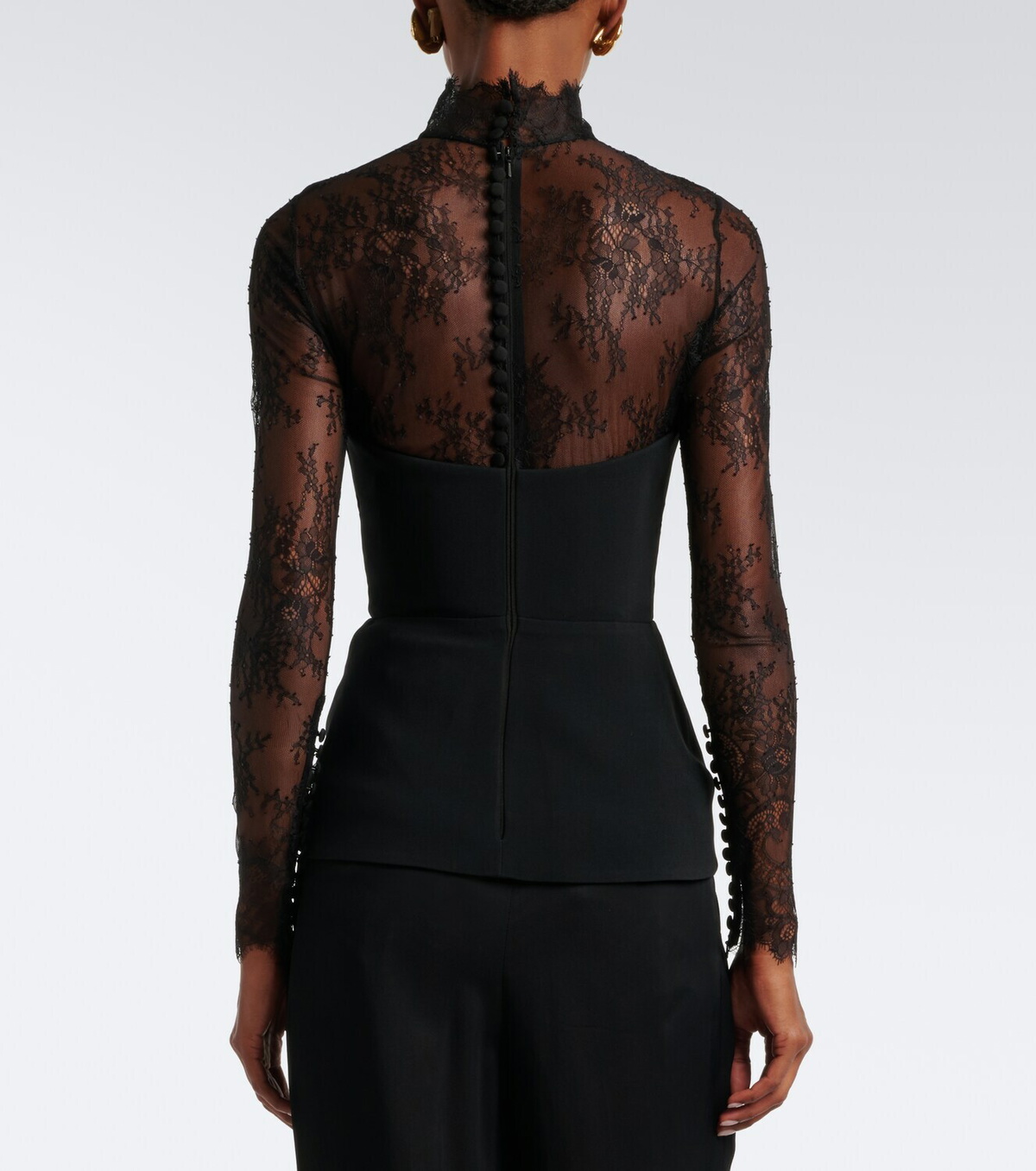 Elie Saab Lace-trimmed bustier top