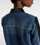 Sacai Double-breasted denim and wool jacket