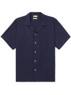 De Bonne Facture - Convertible-Collar Linen Shirt - Blue