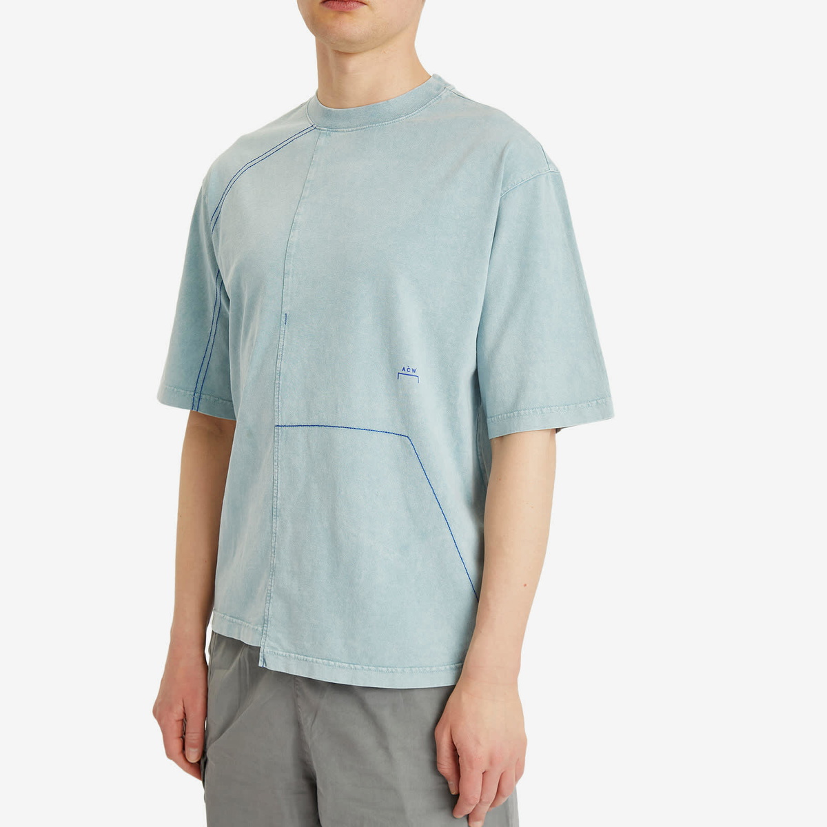 A-COLD-WALL* Men's Oblique T-Shirt in Grey-Green Tourmaline