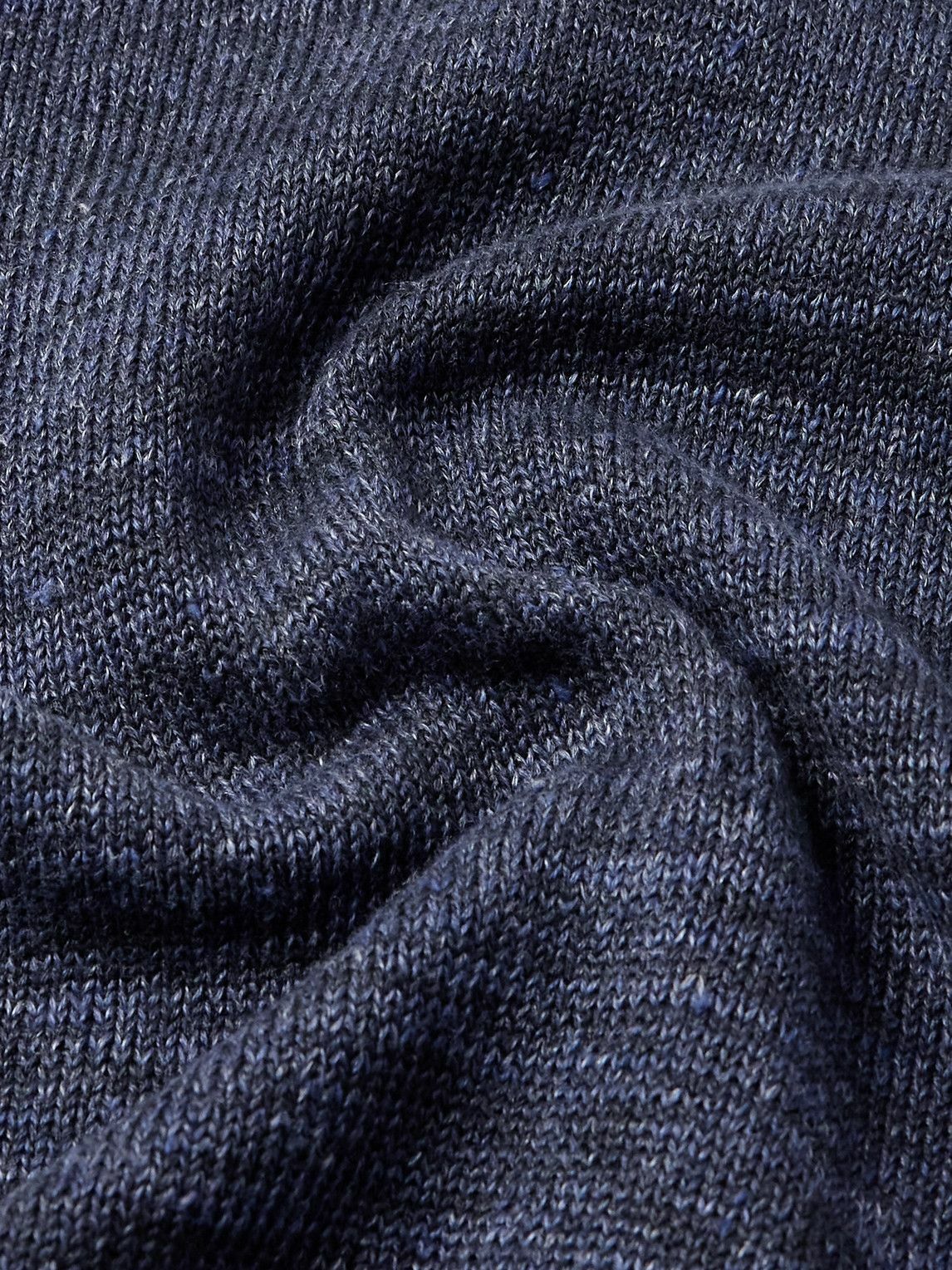 Inis Meáin - Knitted Linen Polo Shirt - Blue