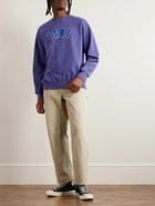 thisisneverthat - TSNT Distressed Logo-Print Cotton-Jersey Sweatshirt - Purple