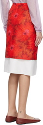 Wales Bonner Red & Off-White Triumph Midi Skirt