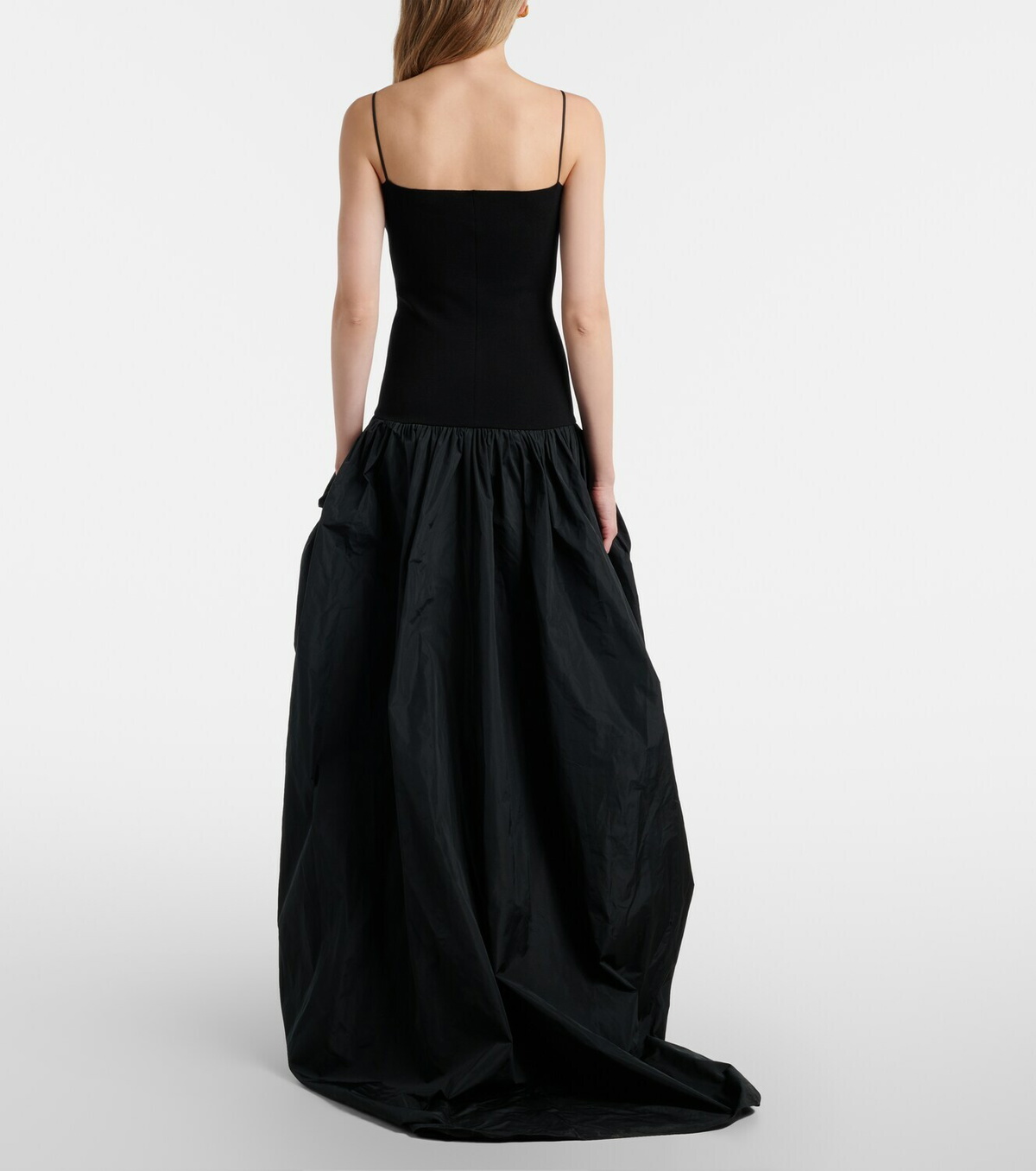 Stella McCartney Asymmetric crêpe and jersey gown