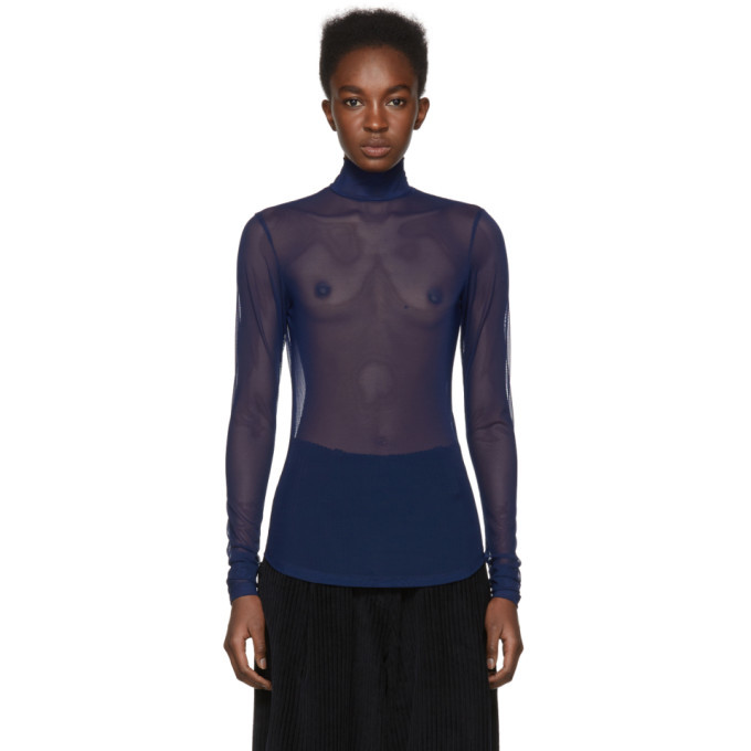 Sheer hot sale mesh turtleneck