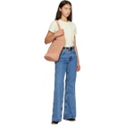 ANINE BING Pink Leah Logo Raffia Bag