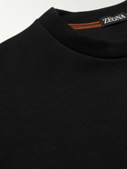 Zegna - Logo-Embroidered Cotton-Blend Jersey Sweatshirt - Black