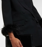 Rebecca Vallance Evie feather-trimmed blazer
