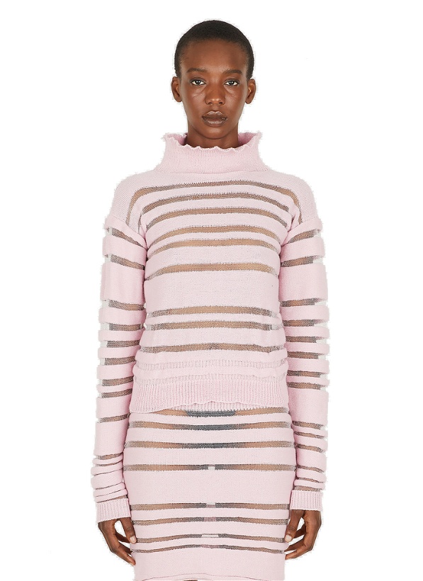 Photo: Sheer Panel Sweater in Pink