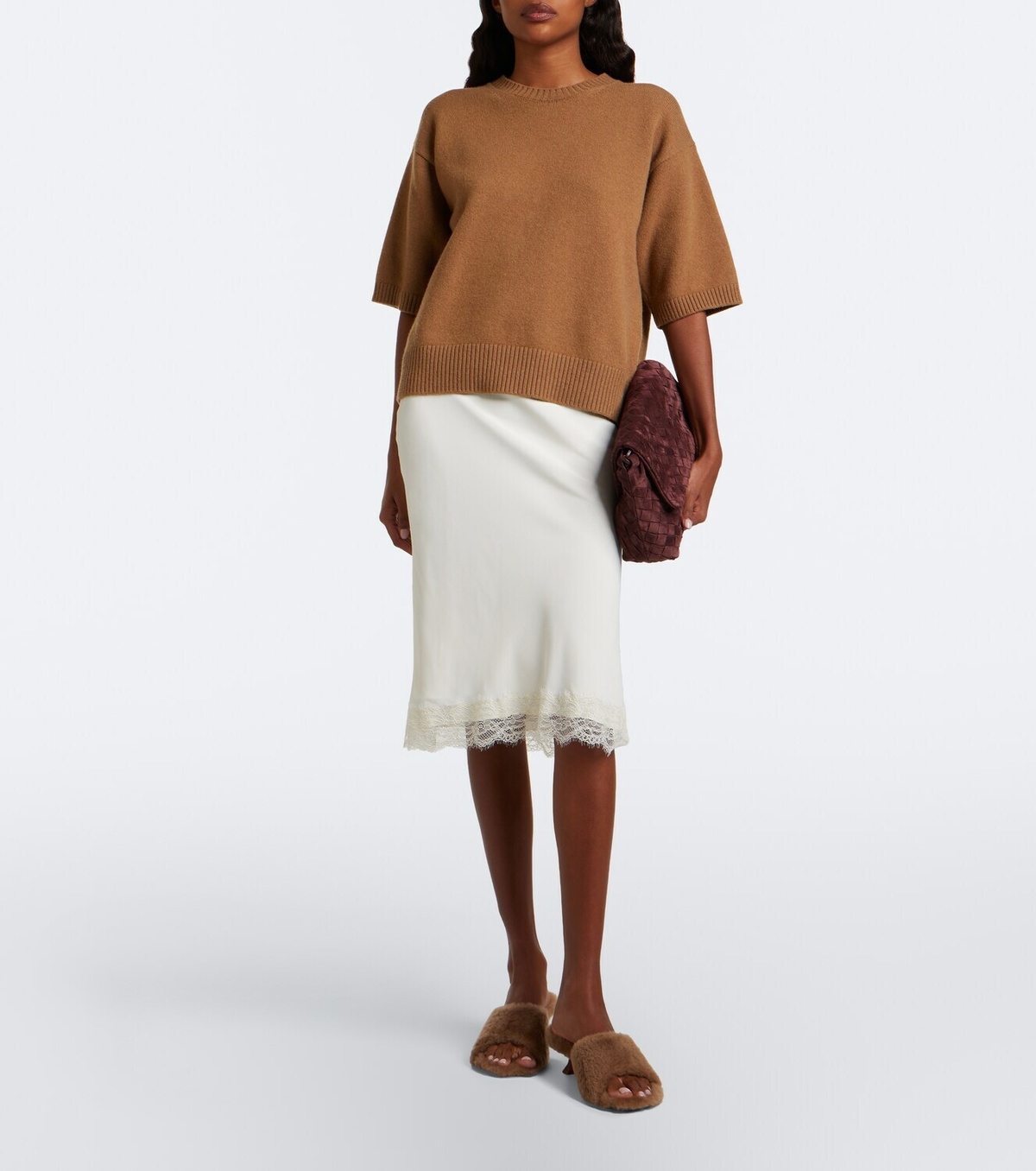 Amina Muaddi Taylor shearling mules