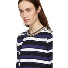 3.1 Phillip Lim Navy Striped Cropped T-Shirt