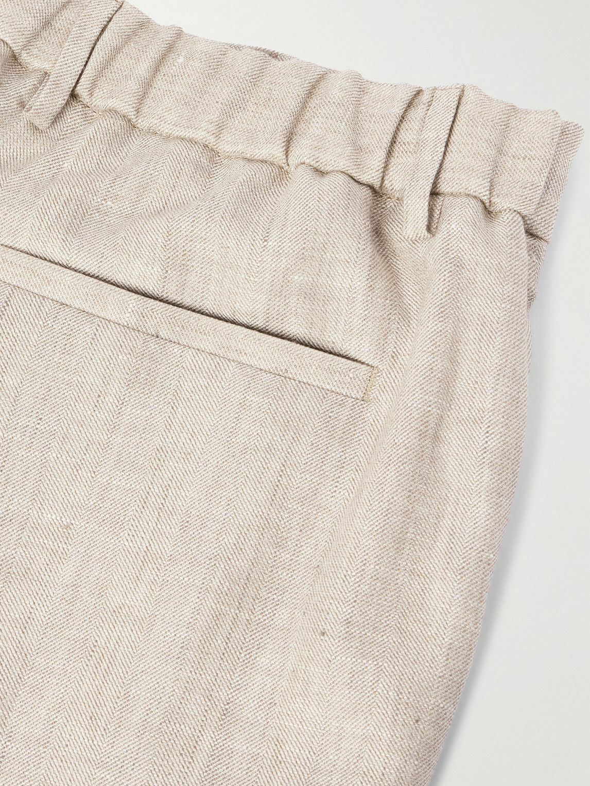 Etro - Tapered Linen and Wool-Blend Trousers - Neutrals