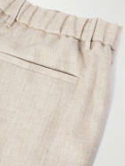 Etro - Tapered Linen and Wool-Blend Trousers - Neutrals
