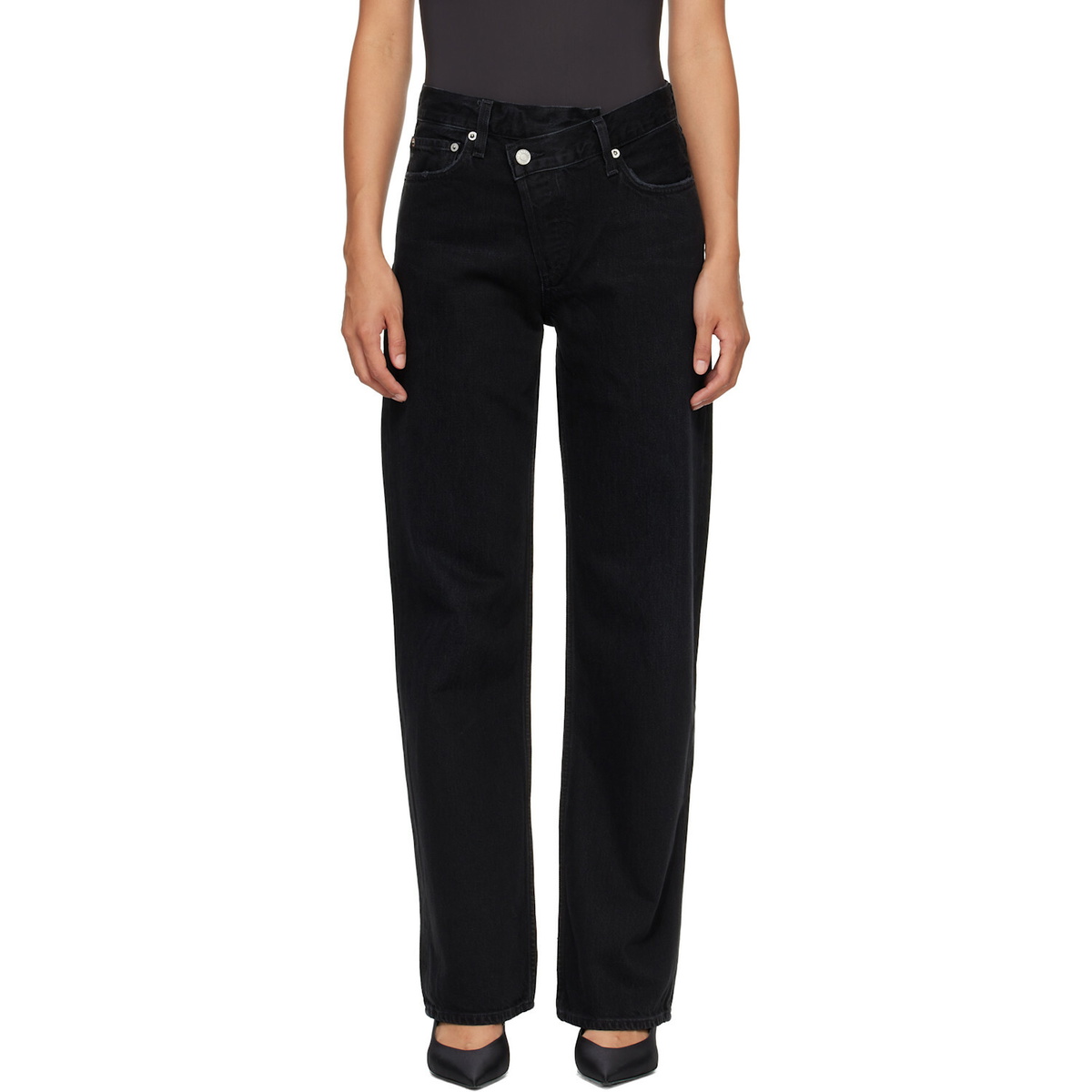 AGOLDE Black Arc Criss Cross Jeans