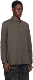 Omar Afridi Gray Button Shirt