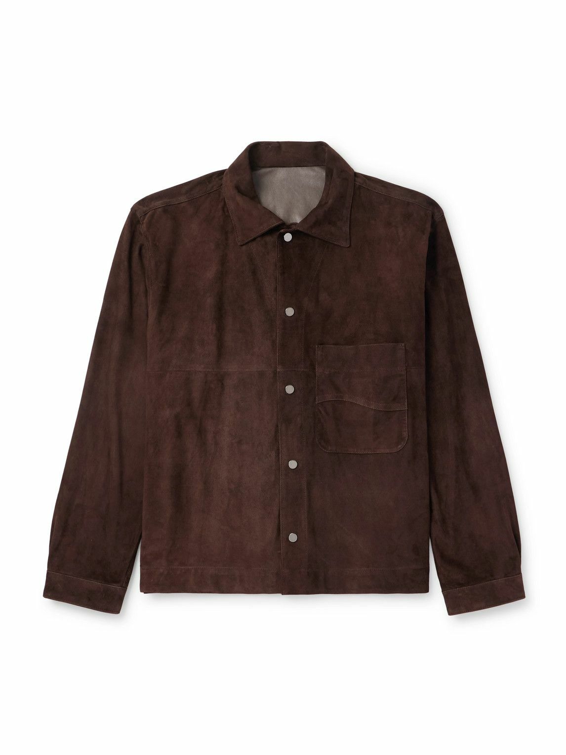 Stòffa - Wave Suede Overshirt - Brown