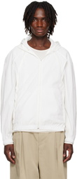 AMOMENTO White Nylon Hooded Jacket